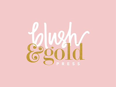 Blush & Gold Press blush gold lettering logo