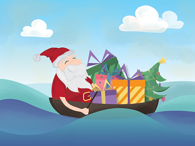 Santa in the boat