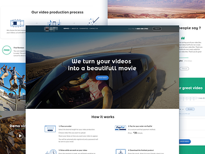 Video Production homepage gopro home icons interface landing photo production ui user ux video web