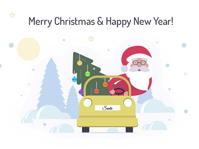 Merry Christmas & Happy New Year! car christmas holidays mobile santa ui