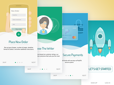 Onboarding Screens for App android app onboard payment paypal phone prototype rocket screen sketch ui ux