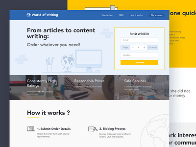 Website for custom paper writing service.