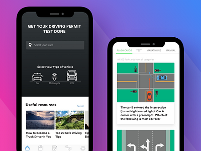 Driver Permit Test App app black design driver icons ipnone x mobile