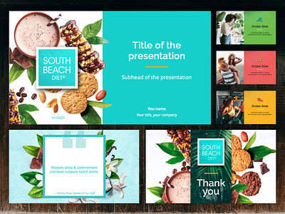 Presentation Design — South Beach Diet corporate design nutrition powerpoint presentation design presentation template