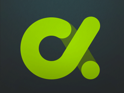 Logo «Alpha Print» a alpha graphics green illustration line logo print shape sketch