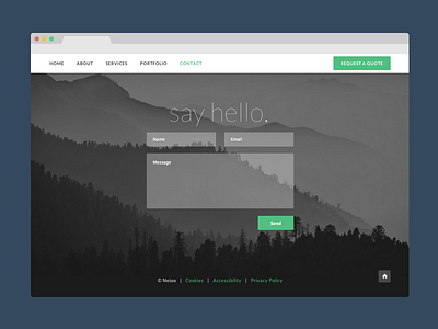 Neioo Contact Page contact dark design flat ui green grey modern portfolio shelf single page web design website