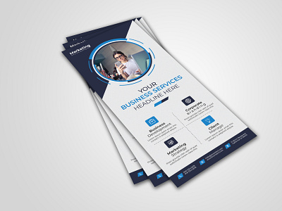 Modern Blue Corporate Business DL/Rack Card Flyer Design banner banner design brand brand design brand identity branding branding design brochure design business commercial corporate corporate design creative design dl flyer flyer graphic design logo rack card roll up banner