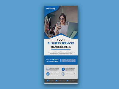 Modern Creative Corporate Blue DL Flyer/Rack Card Design