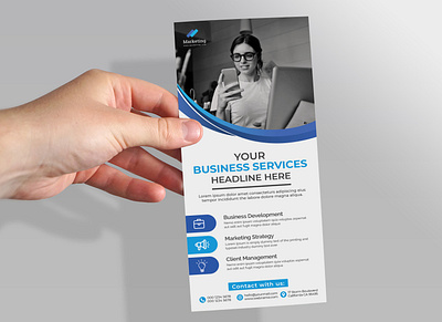 Blue Moden Corporate Business Rack Card/DL Flyer Design banner banner design brand brand design brand identity branding design brochure design business commercial corporate creative design designs dl flyer flyer graphic graphic design modern rack card roll up banner