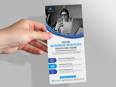 Blue Moden Corporate Business Rack Card/DL Flyer Design