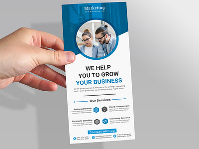 Creative Blue Business DL Flyer Or Rack Card Design Design banner banner design brand design brand identity business flyers commercial corporate corporate branding corporate design corporate flyer corporate identity creative design designs dl flyer flyer graphic design rack card roll up banner