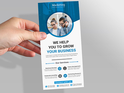 Creative Blue Business DL Flyer Or Rack Card Design Design