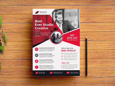 Red Modern Creative Corporate Flyer Business