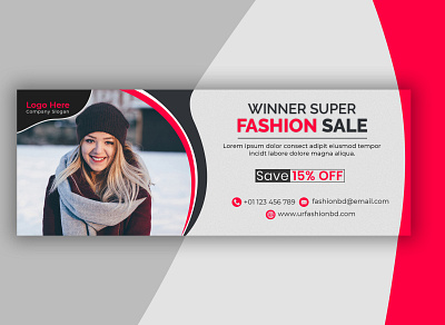 Winter Fashion Sale Facebook Banner Design banner banner design brand design brand identity branding business cloth clothing design commercial cover design facebook banner facebook cover fashion graphic design instagram offer product design promotional design sale winter