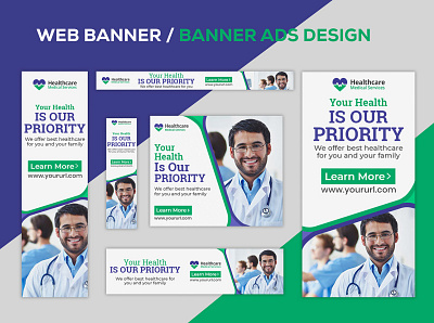 Medical Health Doctor Banner Ads or Web Banner banner banner ad banner ads banner bazaar banner design brand design brand identity branding business clinic commercial corporate creative design doctor health medical nurse web banner web banner design