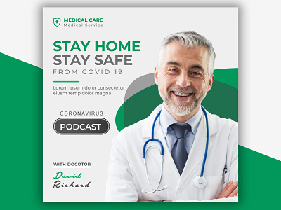Covid-19 Protect Yourself Medical Podcast Design audio audio player business commercial corporate creative design doctor graphic design medical music music player podcast podcast art podcast logo podcasting podcasts radio treatment