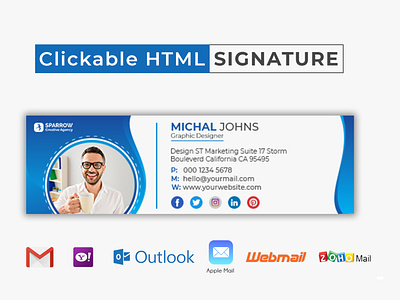 Creative Clickable HTML Email Signature Template Design