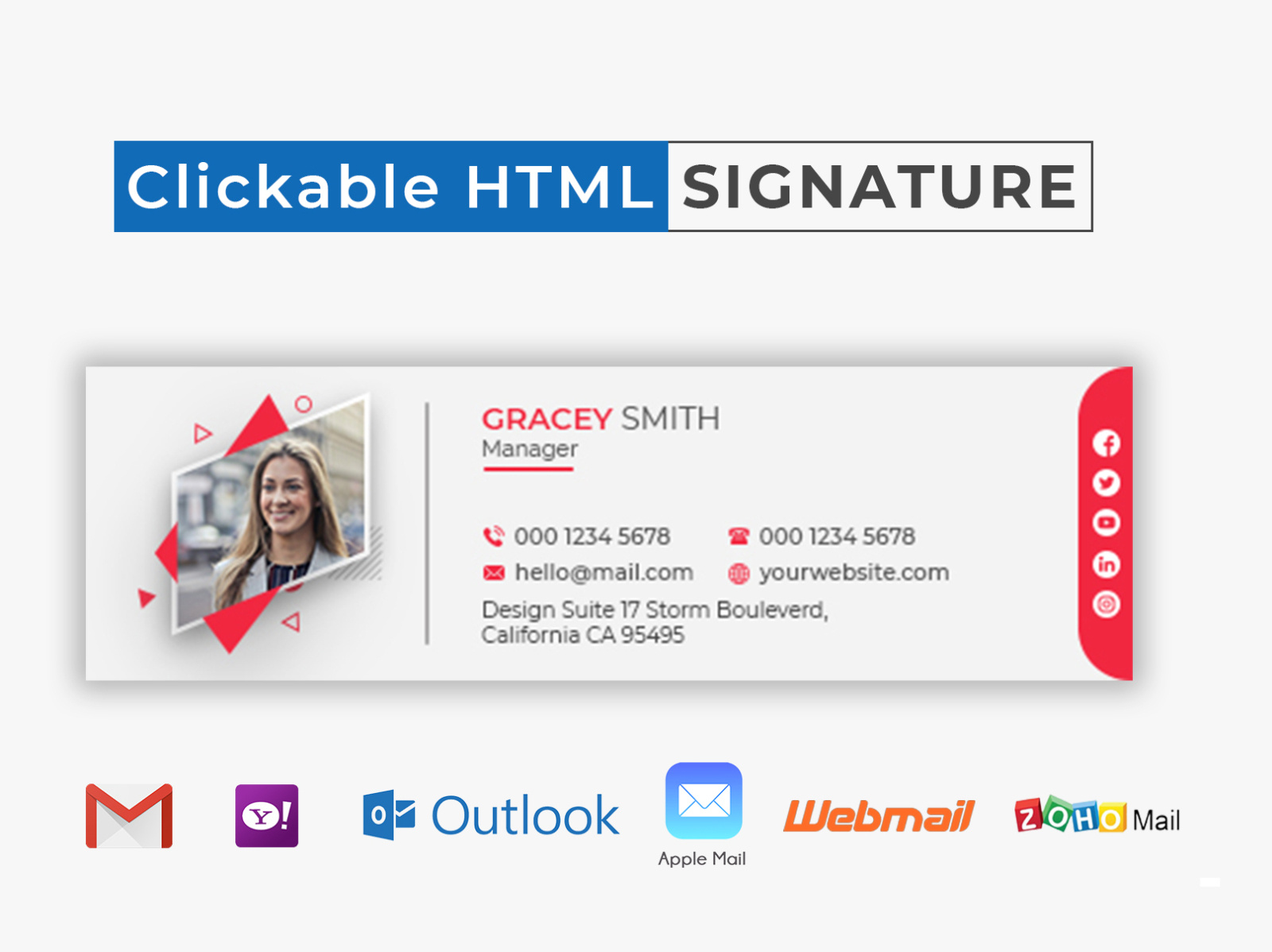 Design Templates Gmail Email Signature Template A Modern Email 