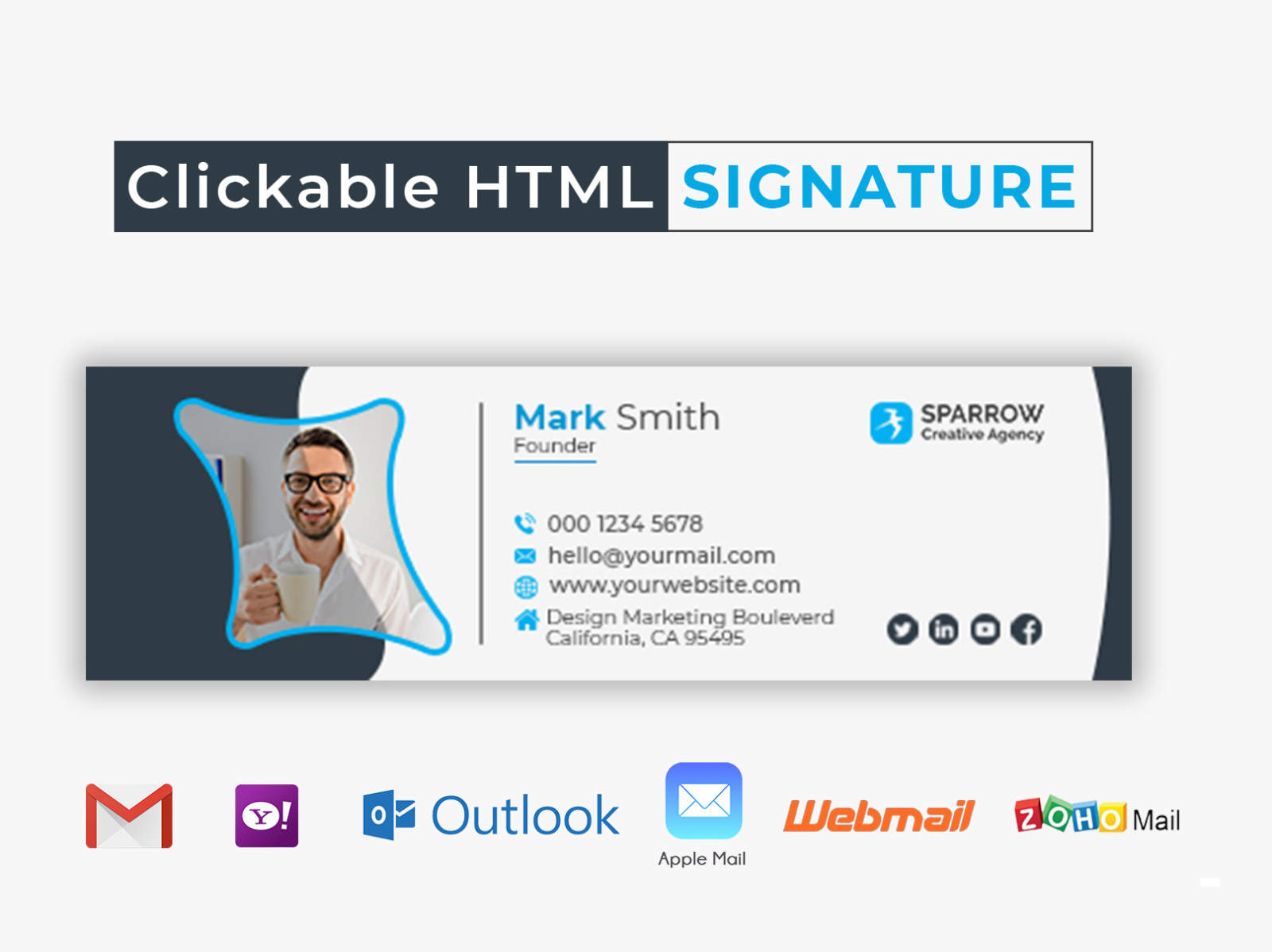 Clickable HTML Email Signature Template Design by Md Abu Umayer Sarker