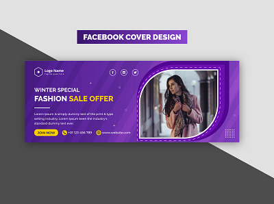 Corporate Modern Creative Violet Social Media Banner Or Cover De banner banner design banners brand design branding business commercial corporate cover design creative design facebook banner facebook cover facebook cover design fashion graphic design sale winter