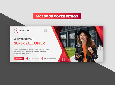 Creative Modern Red Winter Special Super Offer Facebook Cover banner banner design brand design business commercial corporate cover cover design creative design discount offer sale winter