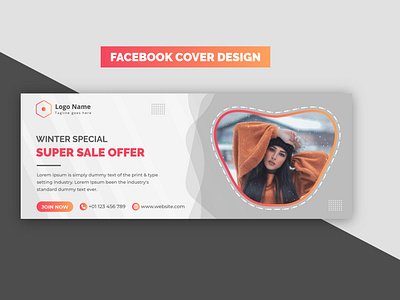 Creative Modern Red Winter Special Super Sale Facebook Banner