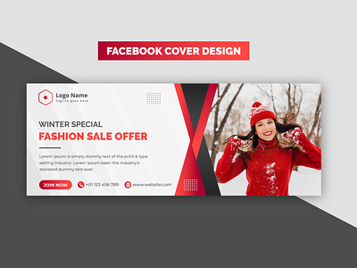 Creative Modern Red Winter Special Super Sale Facebook Banner