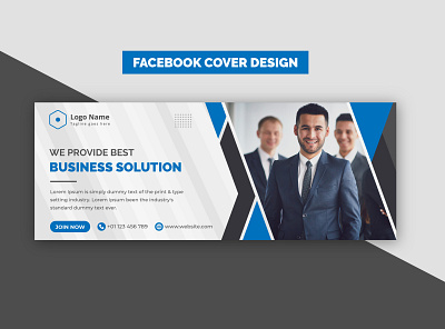 Creative Modern Blue Corporate Business Facebook Banner banner brand design brand identity business clean commercial corporate creative design graphic design