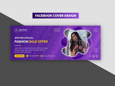 Creative Modern Voilet Winter Special Super Sale Facebook Banner graphic design