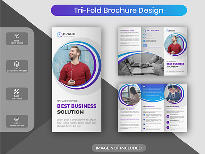 Creative Modern violet Color Corporate Trifold Brochure Design abstract bi fold brochure brand identity brochure brochure design brochure template business commercial corporate creative design graphic design trifold brochure trifold template ui