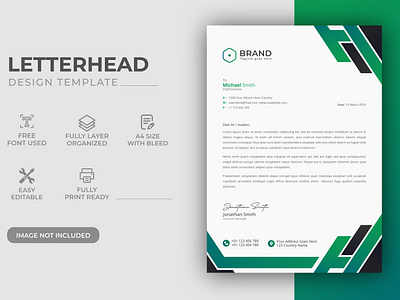 Creative Modern Green Color Corporate Business Letterhead Design