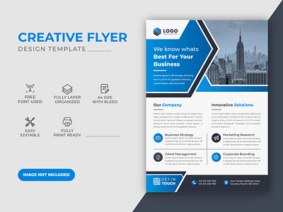 Creative Modern Corporate Business Blue Color Flyer Design