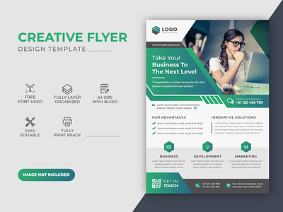 Amazing Creative Modern Corporate Green Color Business Flyer Des