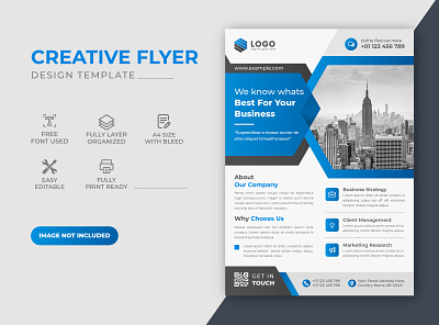 Creative Modern Corporate Awesome Blue color Business Flyer banner design blue business business flyers clean commercial corporate creative design flyer flyer artwork flyer design flyer template flyer templates graphic design leaflet design modern print design print ready