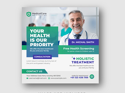 Modern Medical healthcare Square flyer social media post Banner