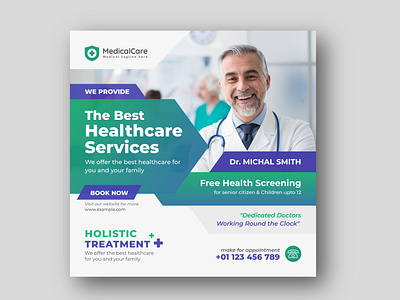 Medical healthcare Square flyer social media post Banner