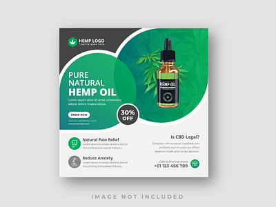 Cannabis CBD Oil Hemp Product Sale Promotion Social Media Post