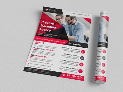 Modern Red Corporate Business Flyer Design Template brand design brand identity brochure design business flyers clean colorful concept corporate corporate branding corporate flyer creative design flyer flyer design flyer design template handout modern professional flyer red