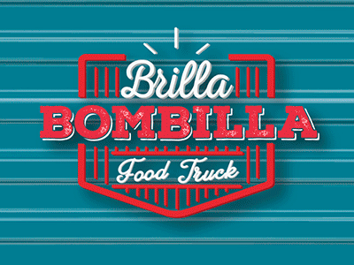 Brilla Bombilla Food Truck Logo bombilla brilla camión comida food logo spanish street truck