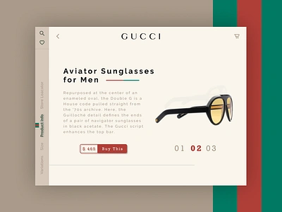 Daily UI #012 E-Commerce Shop branding color daily daily 100 challenge dailyui012 dailyuichallenge ecommerce ecommerce design gucci logo minimal online shop shopping sunglasses ui ux web webdesign