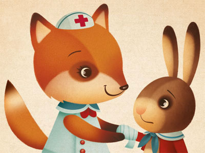 Doc bunny fox gaia bordicchia illustration