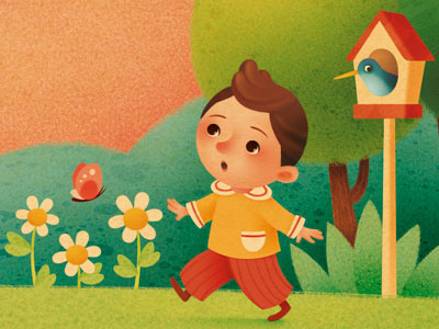lost toys birdhouse boy child children gaia bordicchia garden illustration picture book