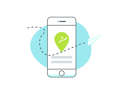GoWaste - The app app blue ecology illustration iphone location neon send smartphone trash