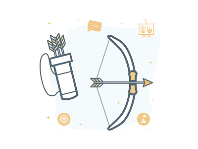 SEO - The kit archery arrow icons illustration marketing minimal seo strategy web yellow