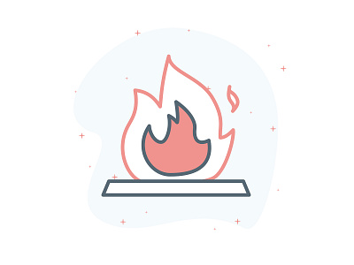 Development - The fire development fire forge icons illustration minimal red