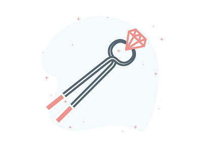 Development - The tool blacksmith diamond forge icons illustration minimal red tool