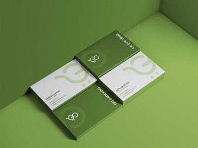 Grocery Business Card brandidentity branding business businesscard businesscarddesign businesscards creative design graphicdesign green grocery minimal minimalism minimalist printing white