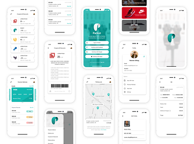 Parking Application app branding clean design logo minimal parking parking app parking lot project sketch sketchapp ui vector