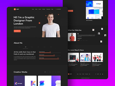 Portfolio Website or Landing Page branding design landingpage minimal portfolio uidesign uiux ux design web design web template web ui website website template