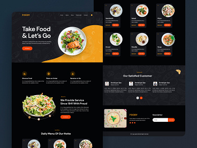 Food delivery or restaurant website food delivery landing page restaurant restaurant website template ui uiux web web design web template website